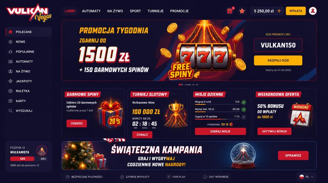 Baner z ofertą free spinów i kodem promocyjnym przygrywanymi grafika.